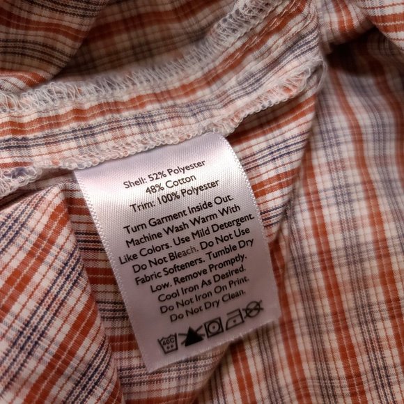 Eddie Bauer Travex Mens Tall XL Red Stripe Plaid Short Sleeve Hike Fish Shirt - Picture 11 of 11